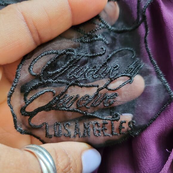 Twelve By Twelve Purple Sheer Ruffle Pullover Top M - Picture 7 of 9